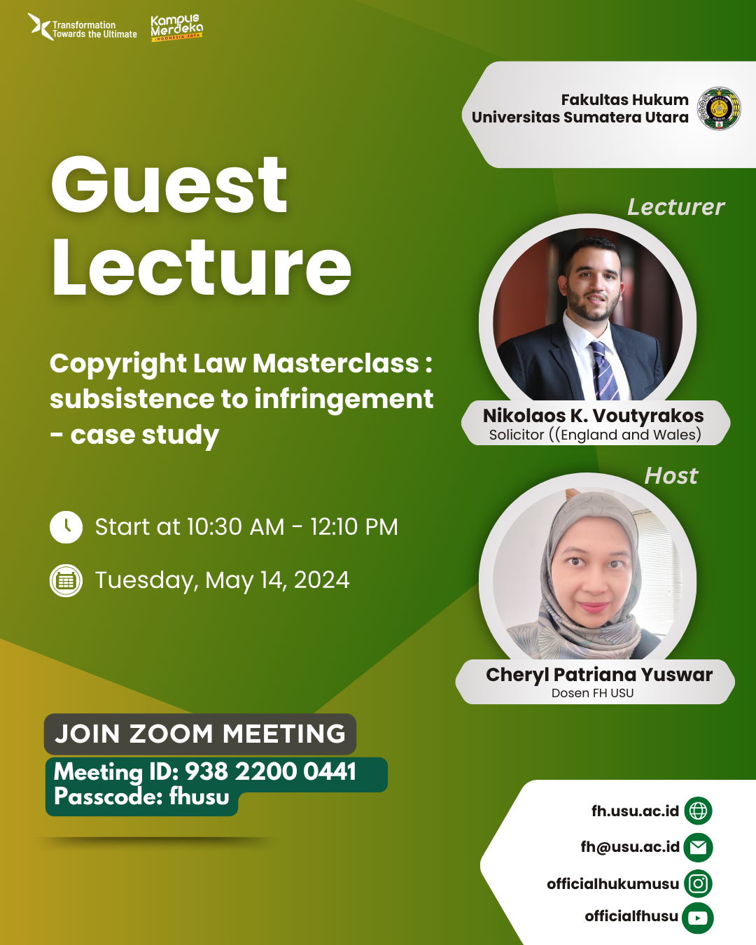 Guest Lecture: Copyright Law Masterclass: Subsistance to infringement - case study